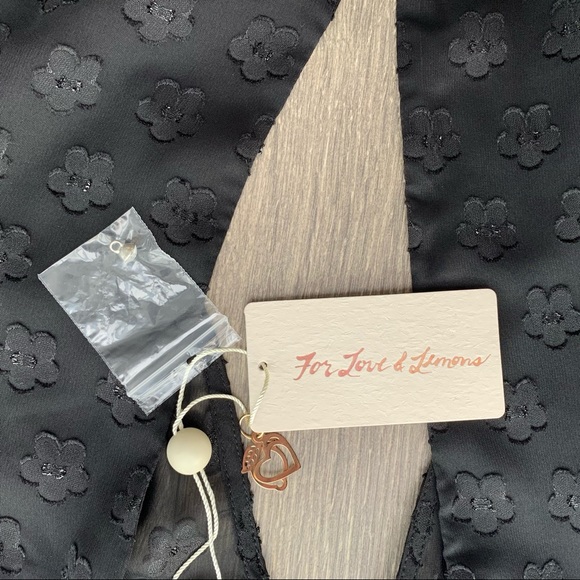 For Love & Lemons Modern Love Deep V-neck Mini Dress Black Size Small - Picture 11 of 16